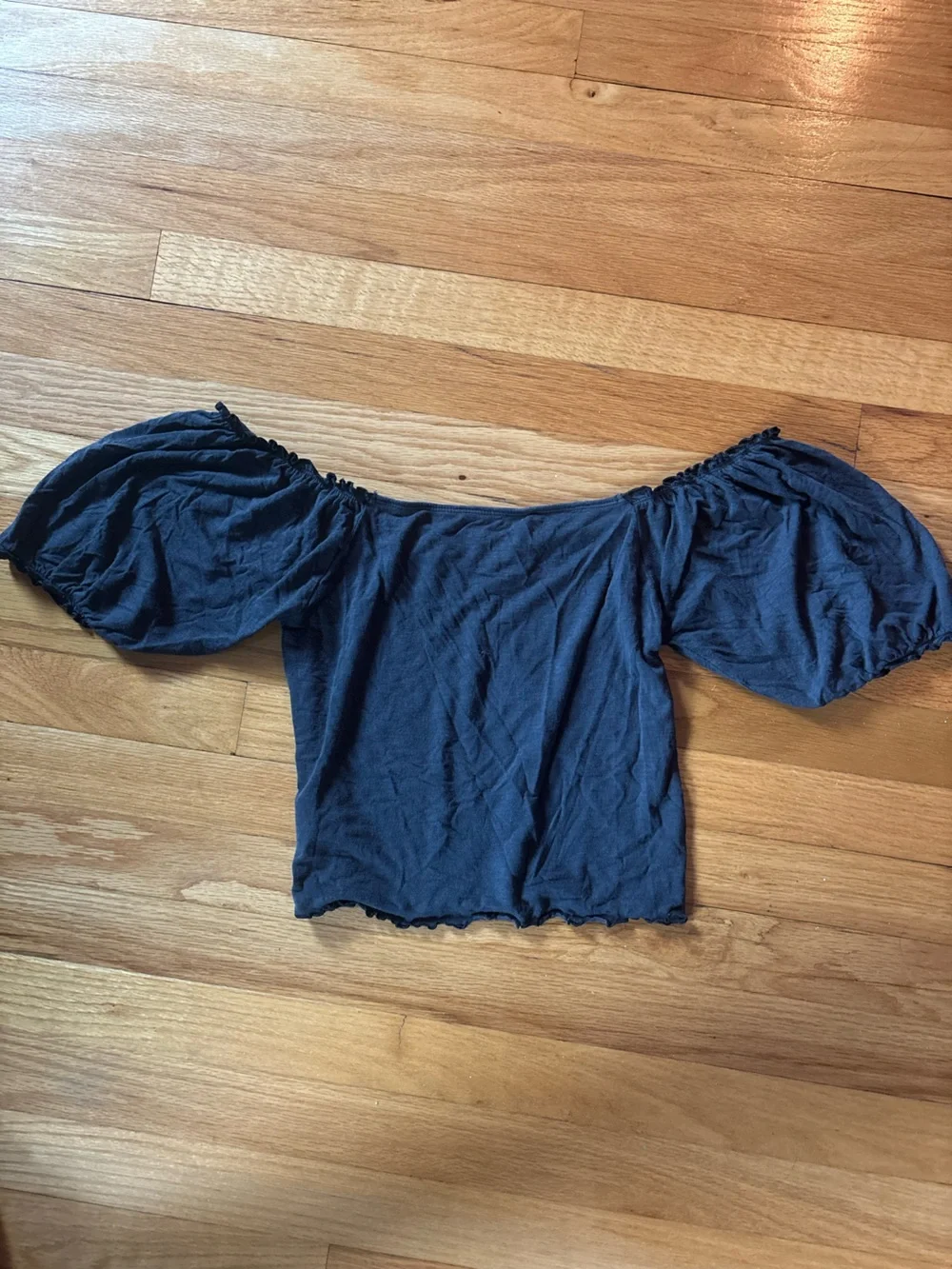 American Eagle Outfitters Black Off the Shoulder Tee